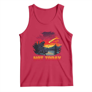 Funny Dinosaur Baseball Meteorite Tank Top Not Today TS12 Red Print Your Wear