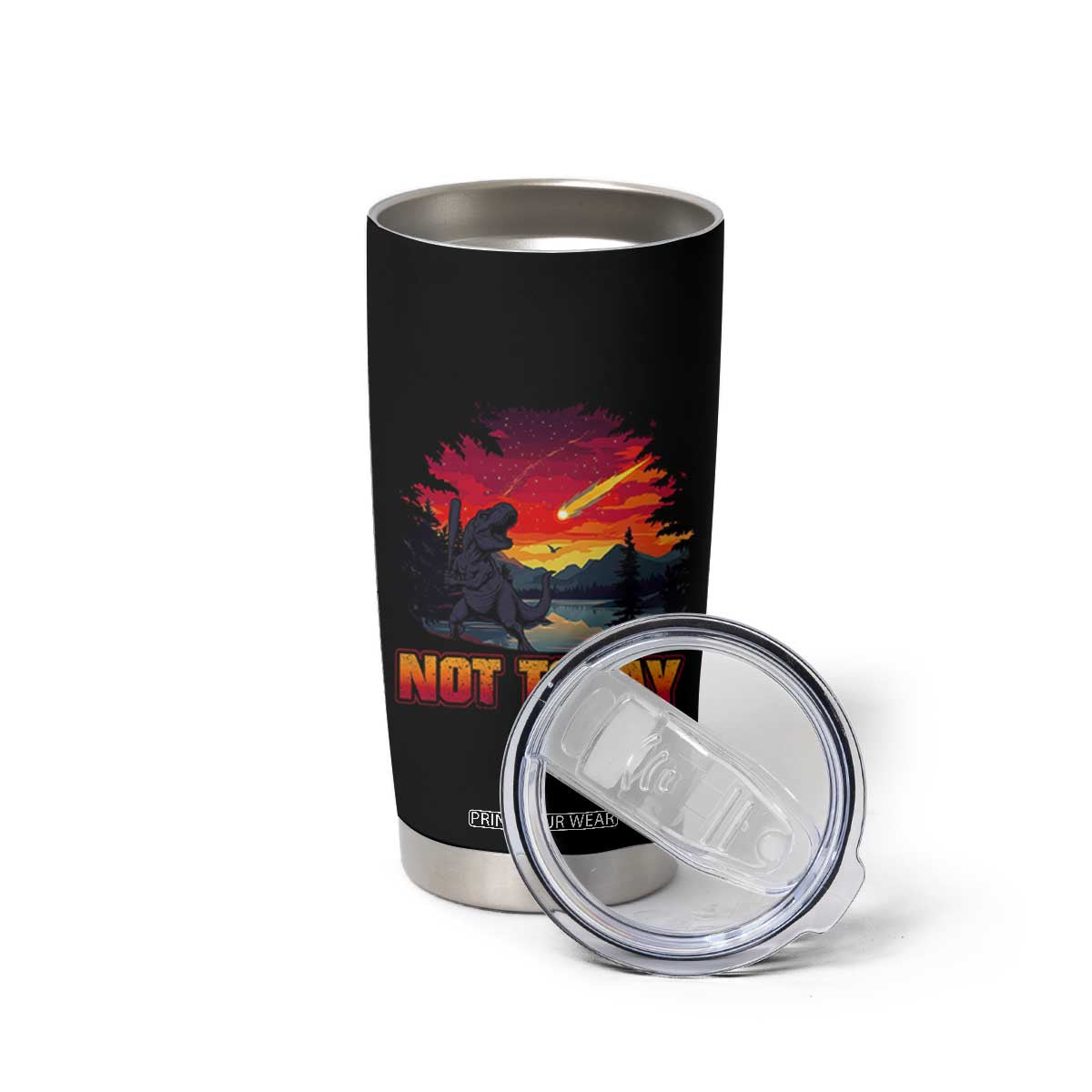 Funny Dinosaur Baseball Meteorite Tumbler Cup Not Today TS12 Print Your Wear