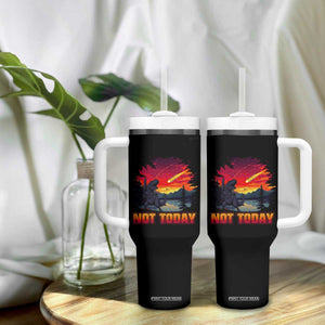 Funny Dinosaur Baseball Meteorite Tumbler With Handle Not Today TS12 Print Your Wear