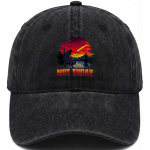 Funny Dinosaur Baseball Meteorite Washed Cotton Baseball Cap Not Today TS12 Print Your Wear