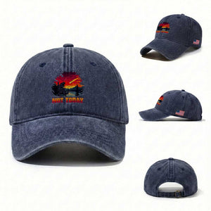 Funny Dinosaur Baseball Meteorite Washed Cotton Baseball Cap Not Today TS12 Washed Cap Universal Fit Navy Print Your Wear