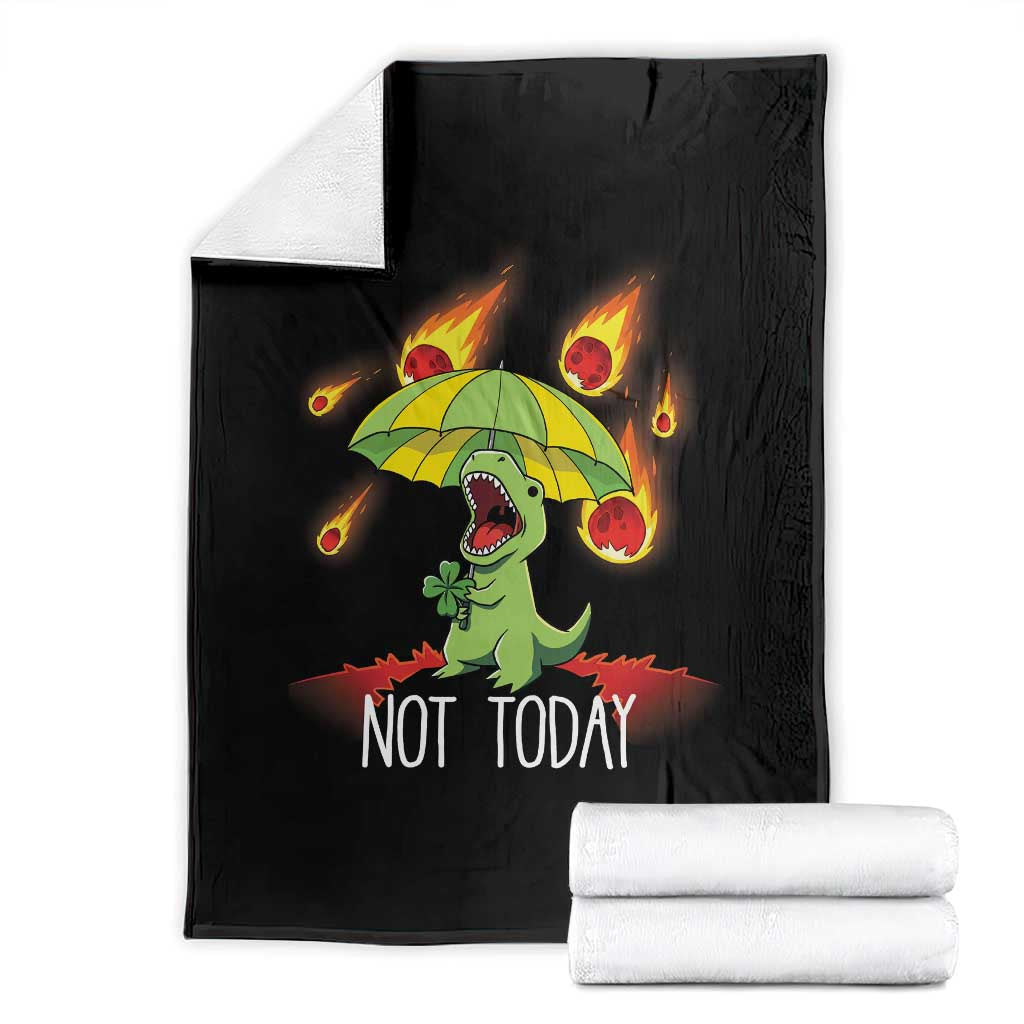 Dinosaur Meteor Shower Astronomy Humor Throw Blanket Not Today TS12 Black Print Your Wear