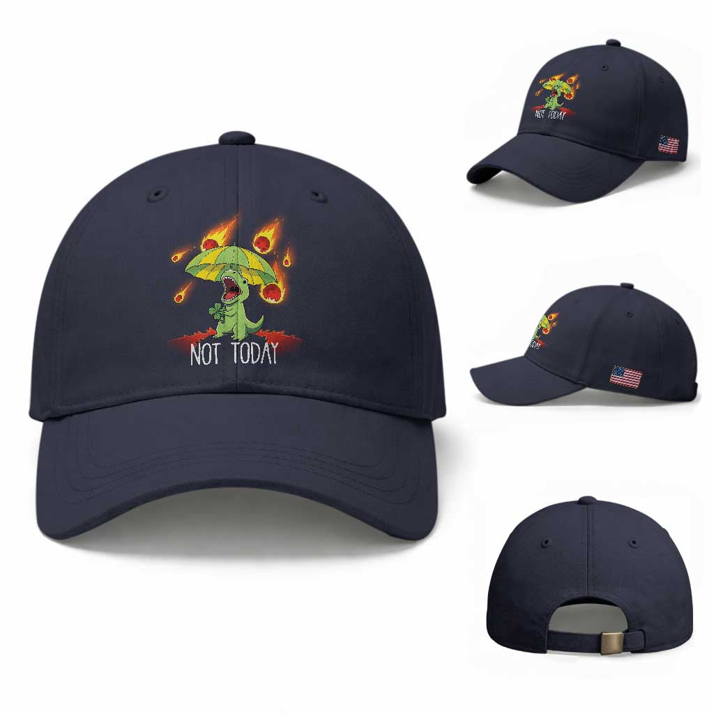 Dinosaur Meteor Shower Astronomy Humor Baseball Cap Not Today TS12 Baseball Cap Universal Fit Navy Print Your Wear