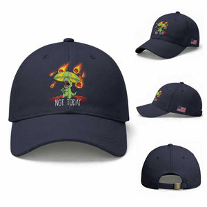 Dinosaur Meteor Shower Astronomy Humor Baseball Cap Not Today TS12 Baseball Cap Universal Fit Navy Print Your Wear