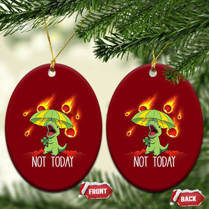 Dinosaur Meteor Shower Astronomy Humor Ceramic Ornament Not Today TS12 Print Your Wear