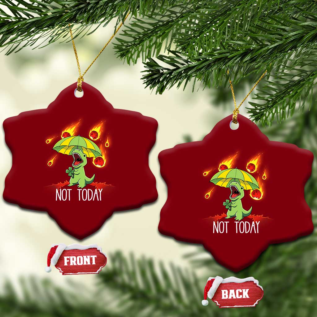 Dinosaur Meteor Shower Astronomy Humor Ceramic Ornament Not Today TS12 Print Your Wear