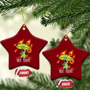 Dinosaur Meteor Shower Astronomy Humor Ceramic Ornament Not Today TS12 Print Your Wear