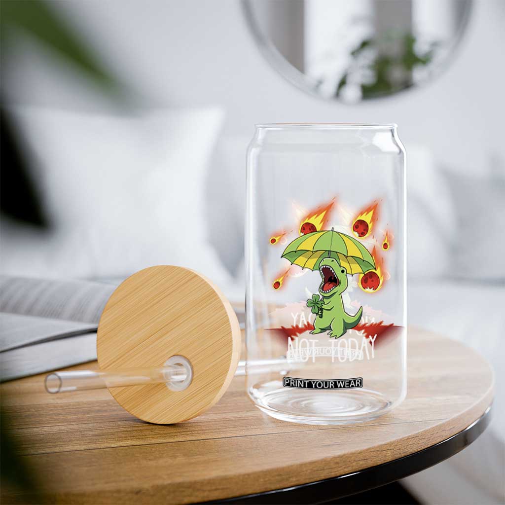 Dinosaur Meteor Shower Astronomy Humor Glass Can Not Today TS12 Print Your Wear