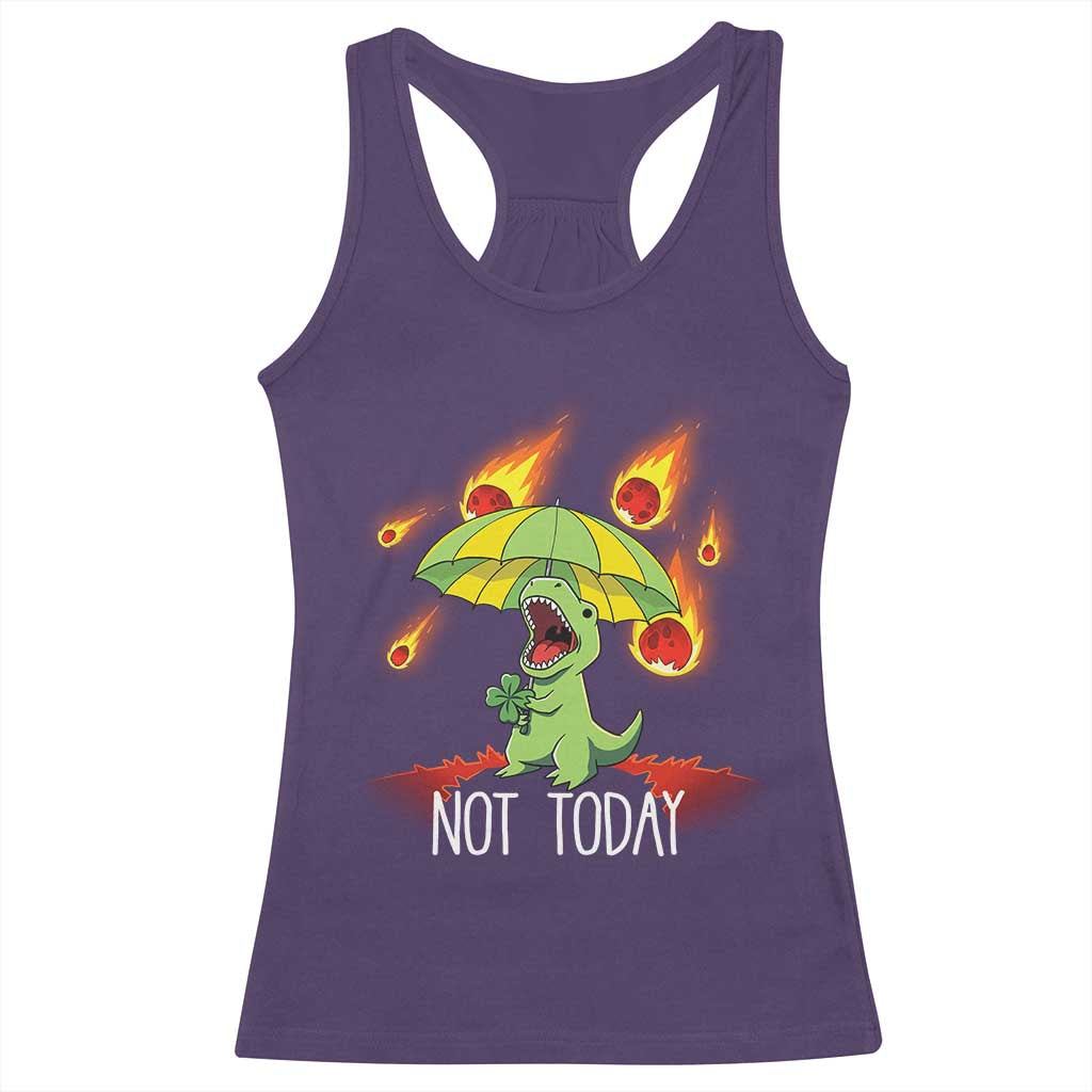 Dinosaur Meteor Shower Astronomy Humor Racerback Tank Top Not Today TS12 Purple Print Your Wear
