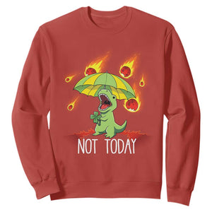 Dinosaur Meteor Shower Astronomy Humor Sweatshirt Not Today TS12 Red Print Your Wear