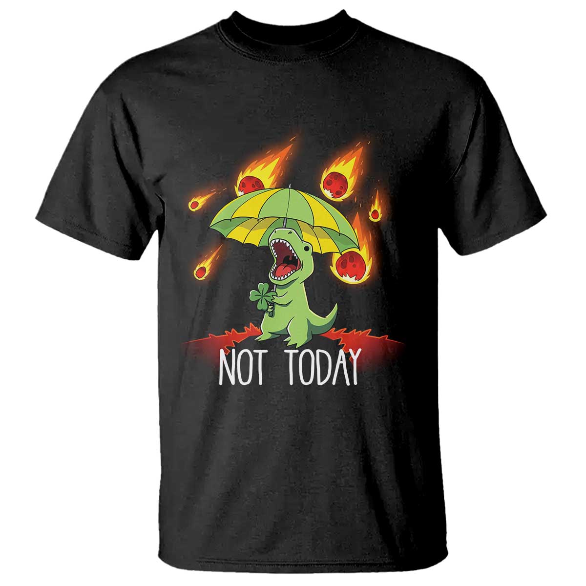 Dinosaur Meteor Shower Astronomy Humor T Shirt Not Today TS12 Black Print Your Wear