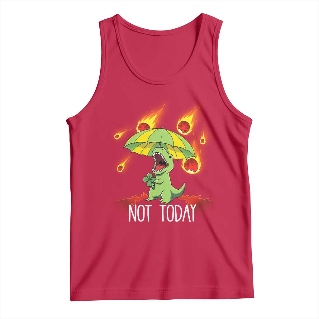Dinosaur Meteor Shower Astronomy Humor Tank Top Not Today TS12 Red Print Your Wear