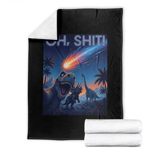 Funny Dinosaur Meteorite Throw Blanket Astronomy Lover Gift TS12 Black Print Your Wear