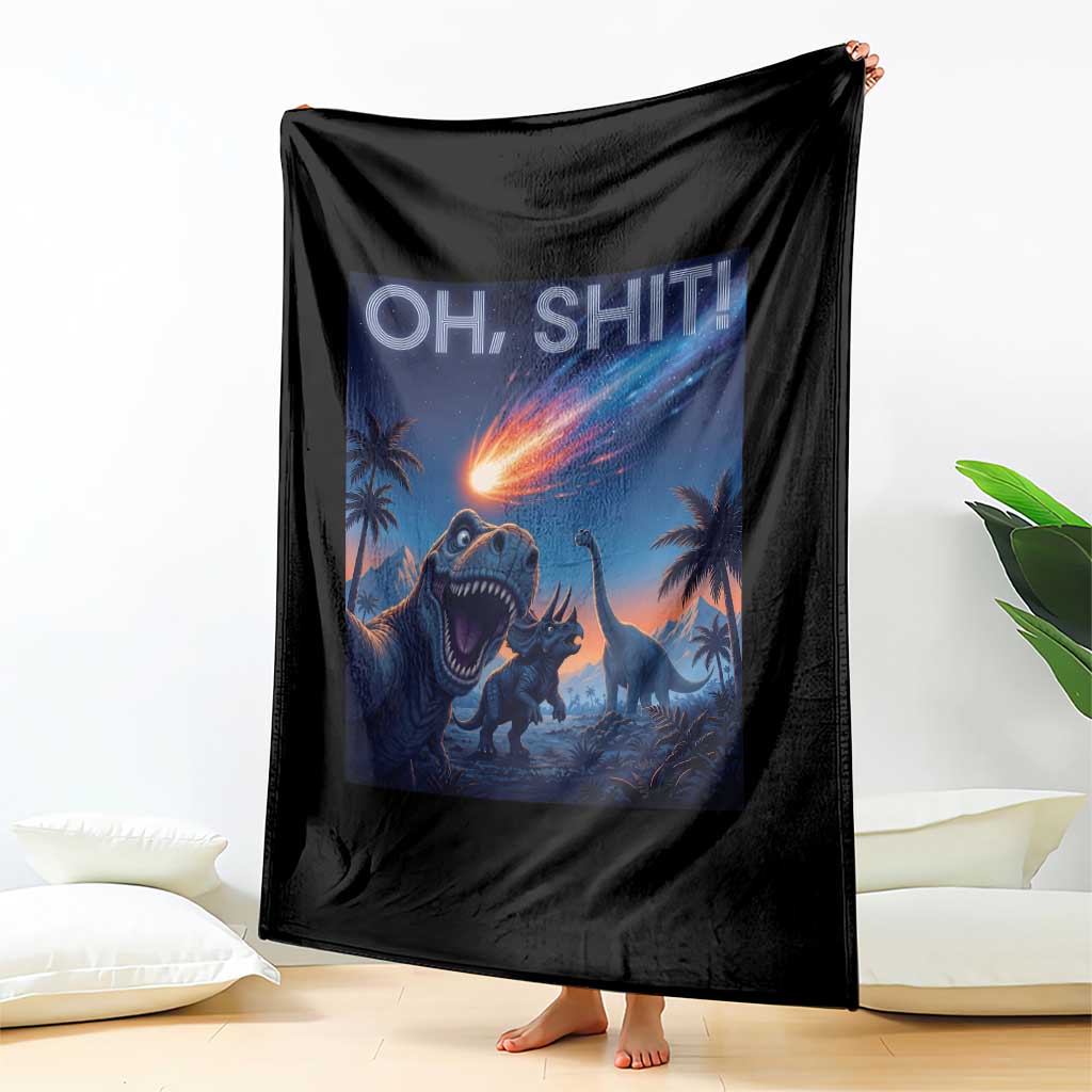 Funny Dinosaur Meteorite Throw Blanket Astronomy Lover Gift TS12 Print Your Wear