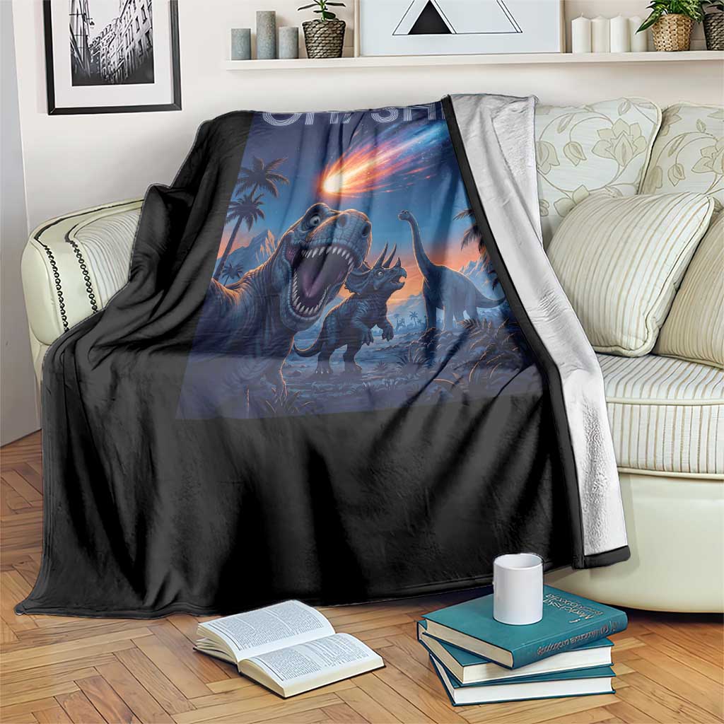 Funny Dinosaur Meteorite Throw Blanket Astronomy Lover Gift TS12 Print Your Wear