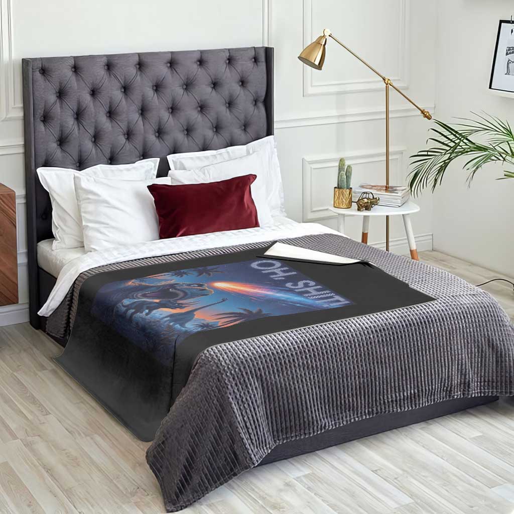 Funny Dinosaur Meteorite Throw Blanket Astronomy Lover Gift TS12 Print Your Wear