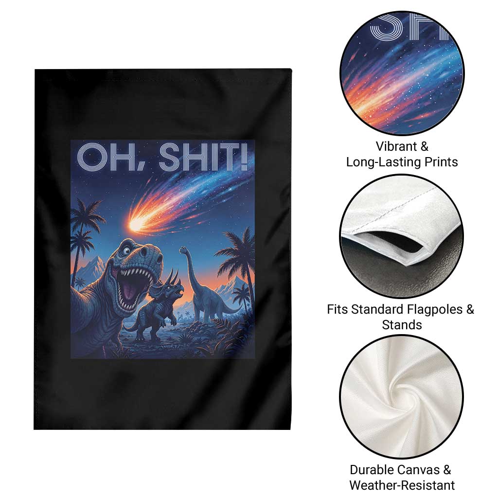 Funny Dinosaur Meteorite Garden Flag Astronomy Lover Gift TS12 Print Your Wear