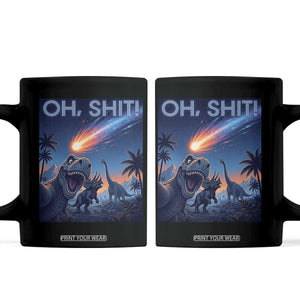 Funny Dinosaur Meteorite Coffee Mug Astronomy Lover Gift TS12 Black Print Your Wear