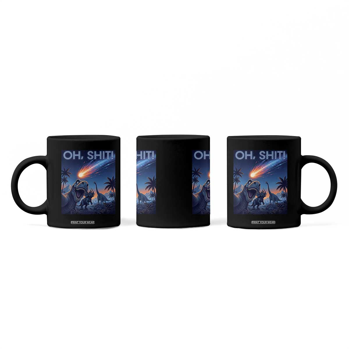 Funny Dinosaur Meteorite Coffee Mug Astronomy Lover Gift TS12 Print Your Wear