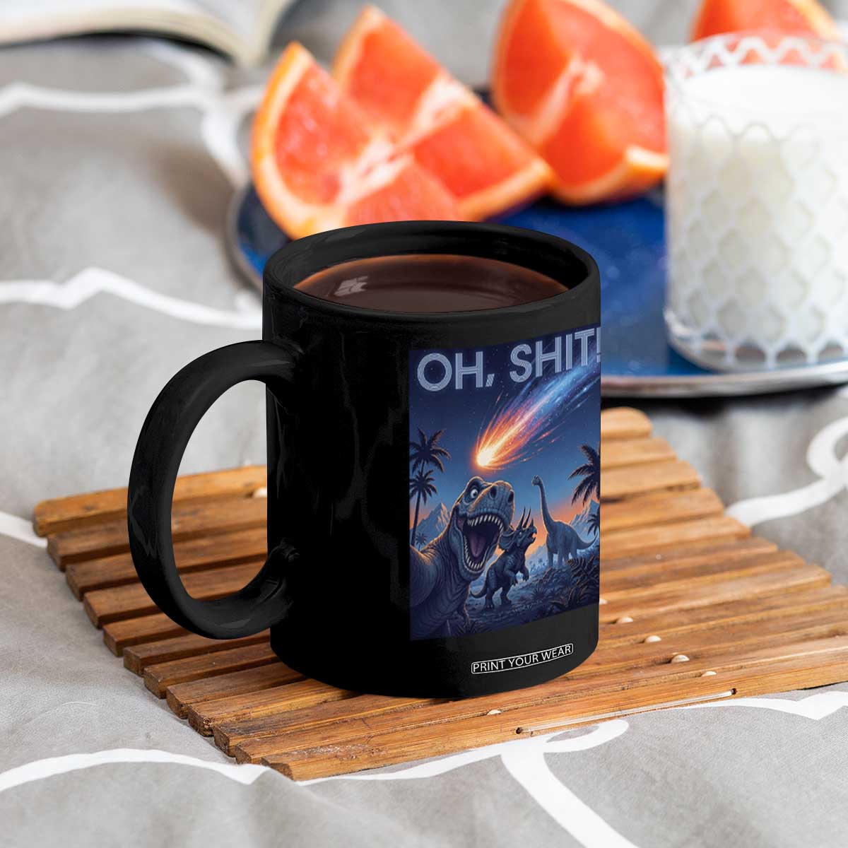 Funny Dinosaur Meteorite Coffee Mug Astronomy Lover Gift TS12 Print Your Wear