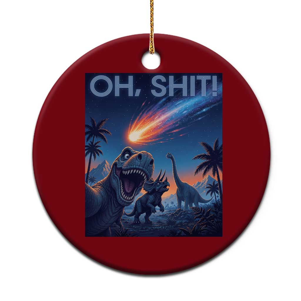 Funny Dinosaur Meteorite Ceramic Ornament Astronomy Lover Gift TS12 1pc Red Print Your Wear
