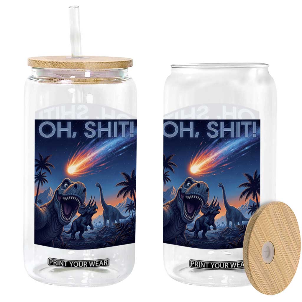 Funny Dinosaur Meteorite Glass Can Astronomy Lover Gift TS12 Print Your Wear