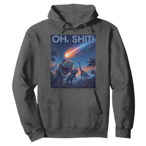 Funny Dinosaur Meteorite Hoodie Astronomy Lover Gift TS12 Dark Heather Print Your Wear