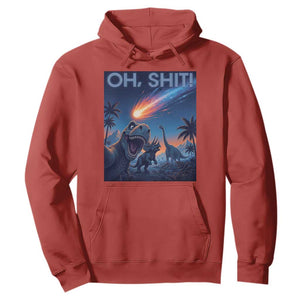 Funny Dinosaur Meteorite Hoodie Astronomy Lover Gift TS12 Red Print Your Wear