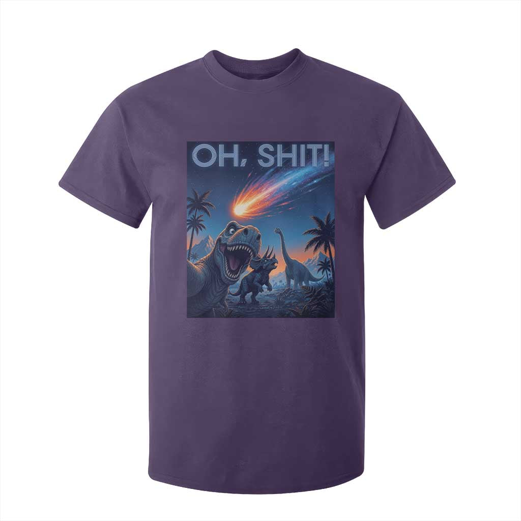 Funny Dinosaur Meteorite T Shirt For Kid Astronomy Lover Gift TS12 Purple Print Your Wear