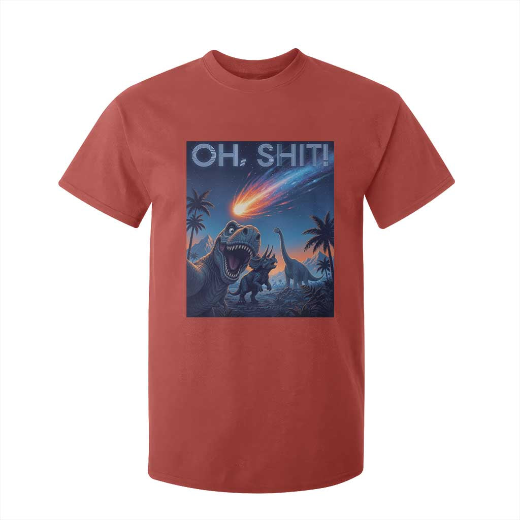 Funny Dinosaur Meteorite T Shirt For Kid Astronomy Lover Gift TS12 Red Print Your Wear