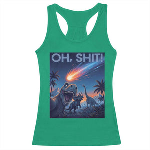Funny Dinosaur Meteorite Racerback Tank Top Astronomy Lover Gift TS12 Irish Green Print Your Wear