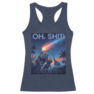 Funny Dinosaur Meteorite Racerback Tank Top Astronomy Lover Gift TS12 Navy Print Your Wear