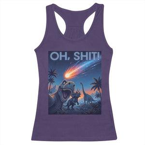 Funny Dinosaur Meteorite Racerback Tank Top Astronomy Lover Gift TS12 Purple Print Your Wear