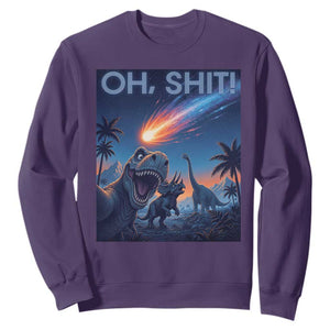 Funny Dinosaur Meteorite Sweatshirt Astronomy Lover Gift TS12 Purple Print Your Wear