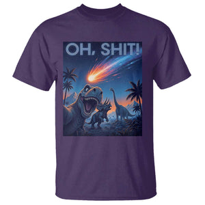 Funny Dinosaur Meteorite T Shirt Astronomy Lover Gift TS12 Purple Print Your Wear