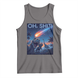 Funny Dinosaur Meteorite Tank Top Astronomy Lover Gift TS12 Deep Heather Print Your Wear