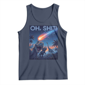 Funny Dinosaur Meteorite Tank Top Astronomy Lover Gift TS12 Navy Print Your Wear