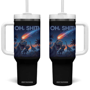Funny Dinosaur Meteorite Tumbler With Handle Astronomy Lover Gift TS12 One Size: 40 oz Black Print Your Wear