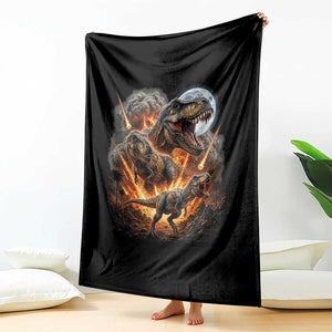 Funny Dinosaur Meteorite Strike Throw Blanket Epic Paleontology Gift TS12 Print Your Wear