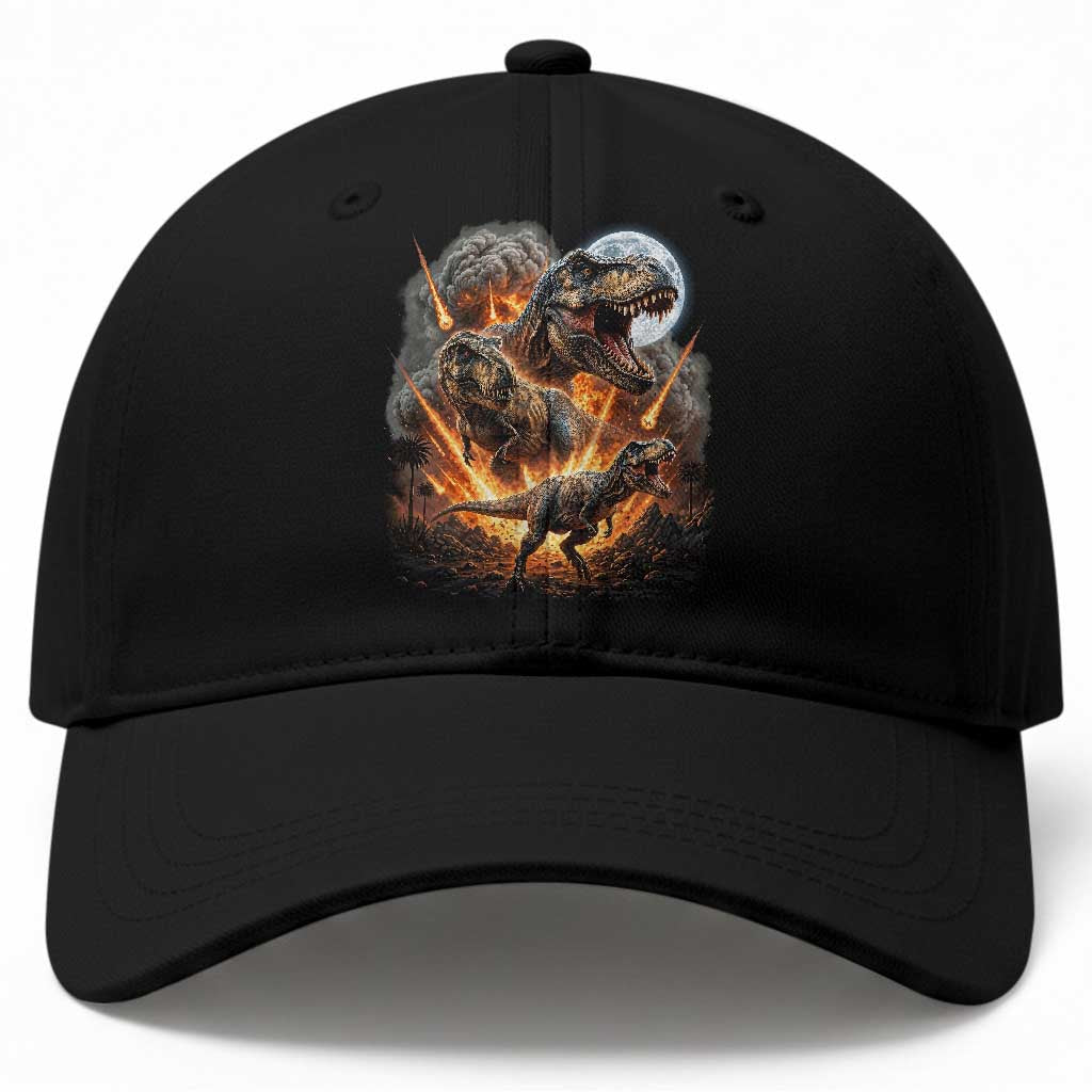 Funny Dinosaur Meteorite Strike Baseball Cap Epic Paleontology Gift TS12 Print Your Wear