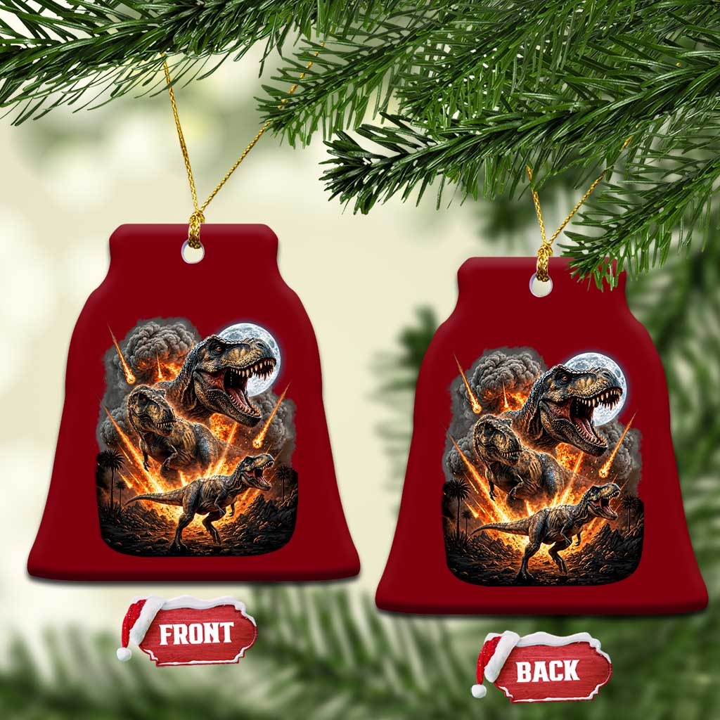 Funny Dinosaur Meteorite Strike Ceramic Ornament Epic Paleontology Gift TS12 Print Your Wear