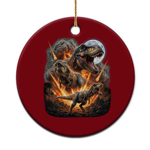 Funny Dinosaur Meteorite Strike Ceramic Ornament Epic Paleontology Gift TS12 1pc Red Print Your Wear