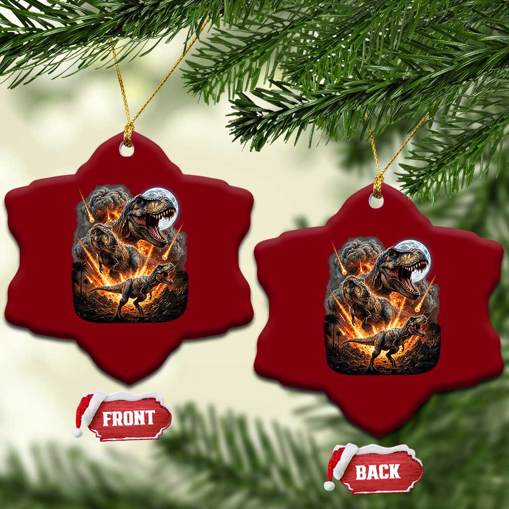 Funny Dinosaur Meteorite Strike Ceramic Ornament Epic Paleontology Gift TS12 Print Your Wear