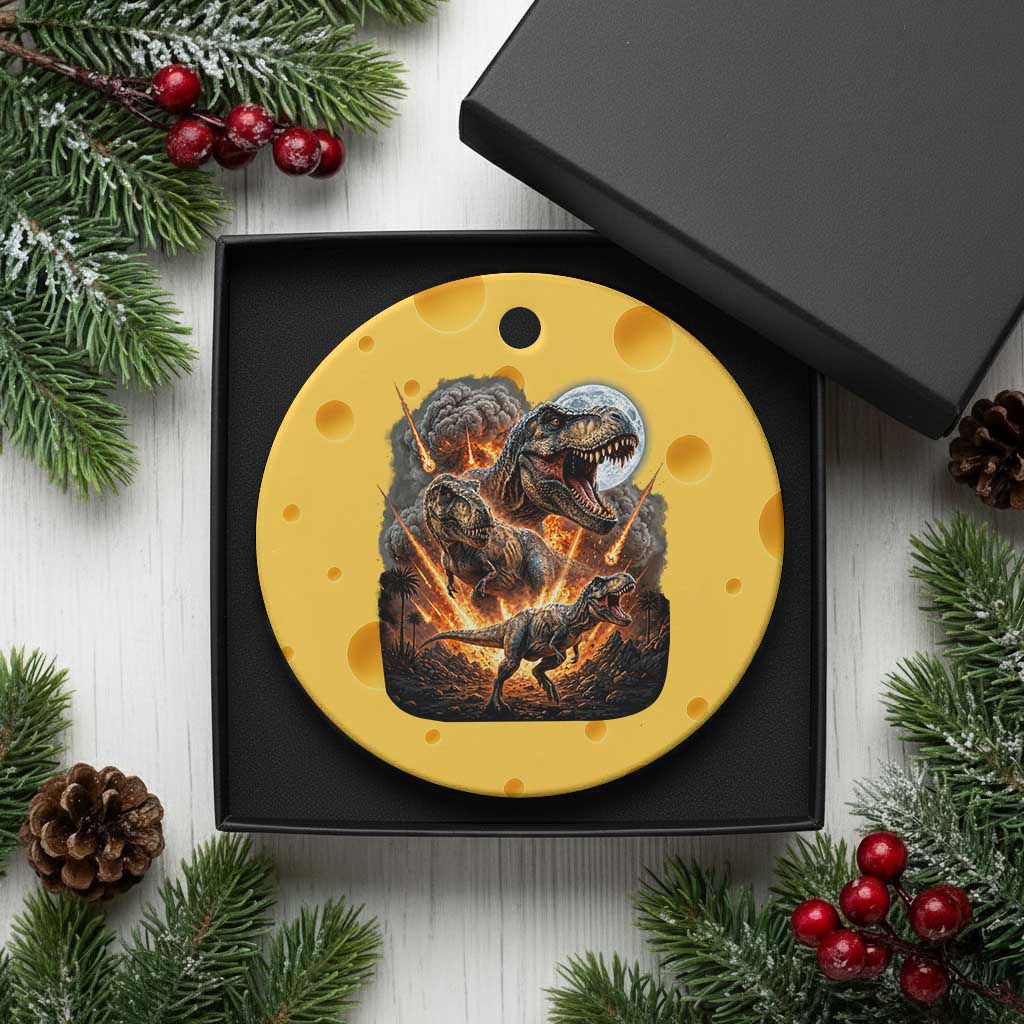 Funny Dinosaur Meteorite Strike Ceramic Ornament Epic Paleontology Gift TS12 1pc Yellow Cheese Print Your Wear