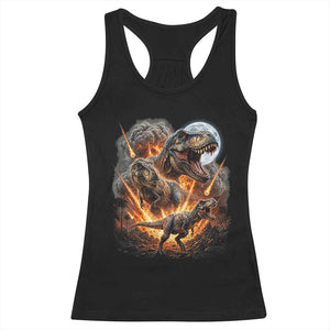 Funny Dinosaur Meteorite Strike Racerback Tank Top Epic Paleontology Gift TS12 Black Print Your Wear