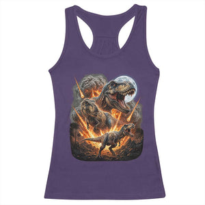 Funny Dinosaur Meteorite Strike Racerback Tank Top Epic Paleontology Gift TS12 Purple Print Your Wear