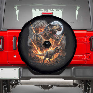 Funny Dinosaur Meteorite Strike Spare Tire Cover Epic Paleontology Gift TS12 Black Print Your Wear