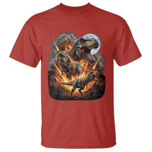 Funny Dinosaur Meteorite Strike T Shirt Epic Paleontology Gift TS12 Red Print Your Wear