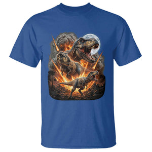Funny Dinosaur Meteorite Strike T Shirt Epic Paleontology Gift TS12 Royal Blue Print Your Wear