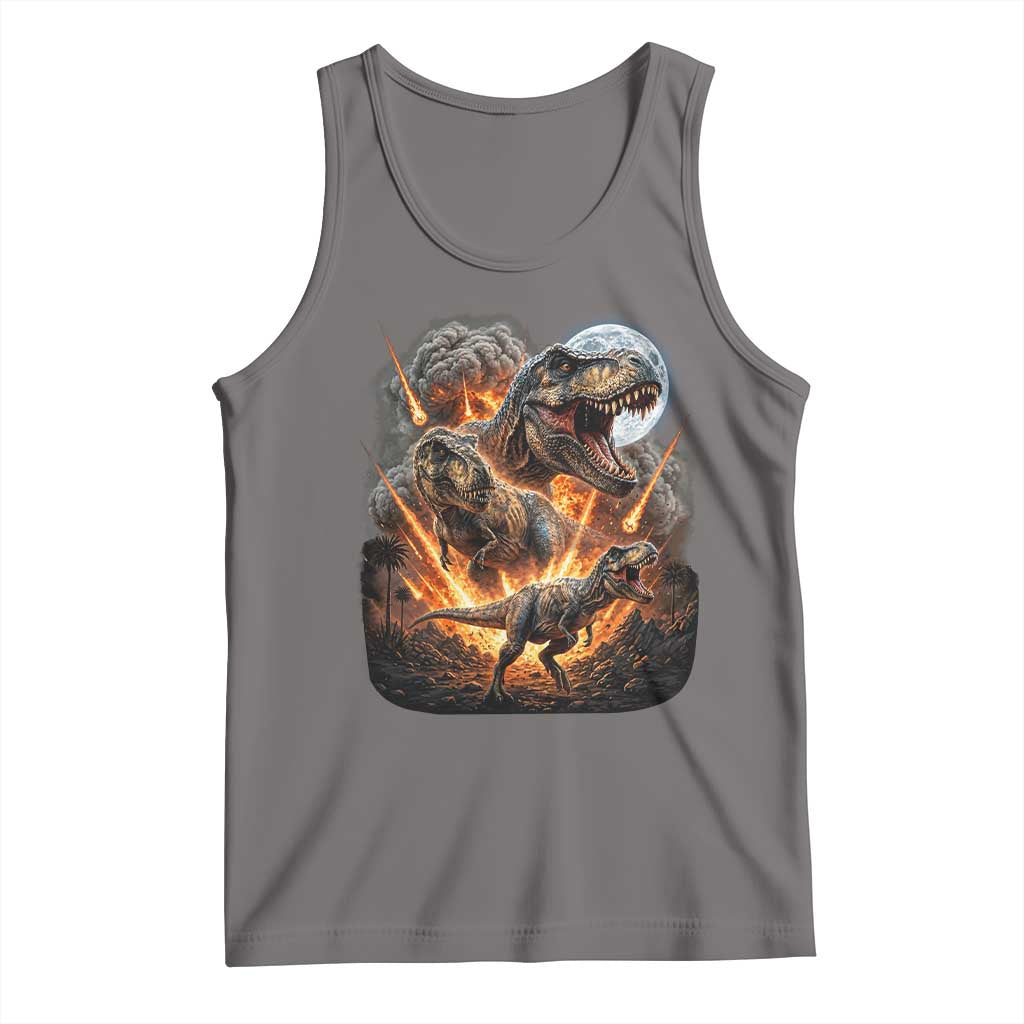 Funny Dinosaur Meteorite Strike Tank Top Epic Paleontology Gift TS12 Deep Heather Print Your Wear
